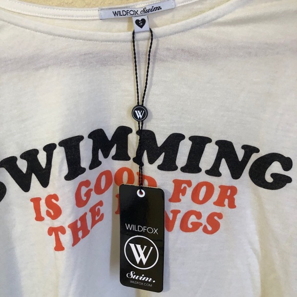 NWT Wildfox Swimming Crop Top - Picture 3 of 3